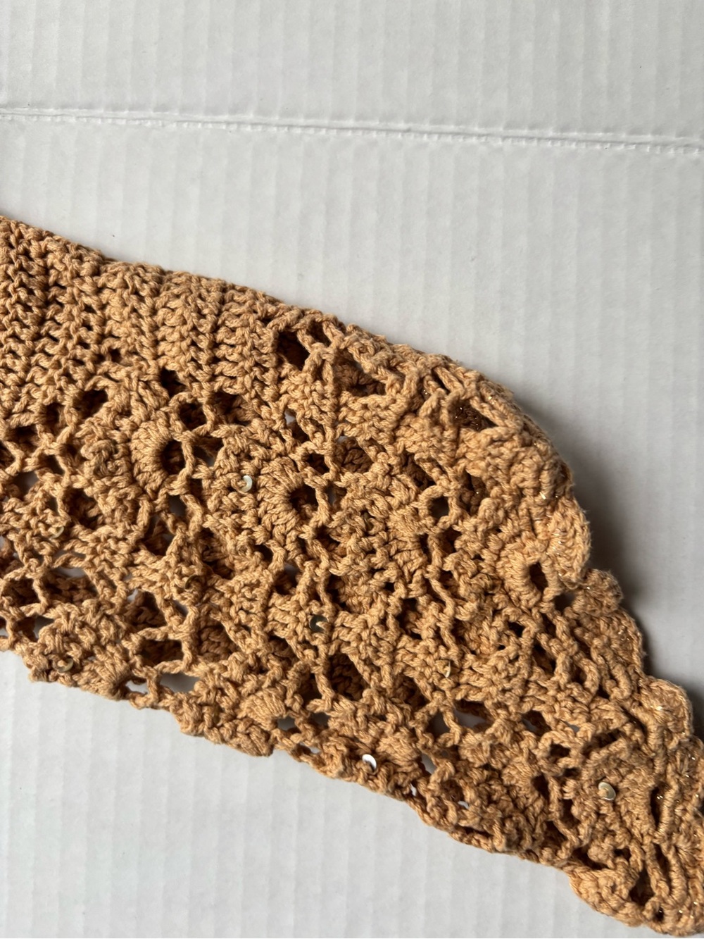 Guess Crocheted Tie-Front Cropped bolero Cardigan sequin bell sleeves boho Y2K - Picture 3 of 9